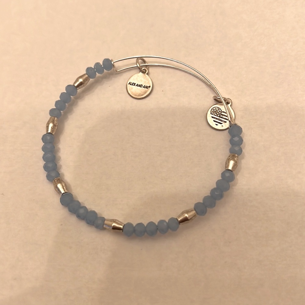 Alex and Ani blue beaded bracelet
